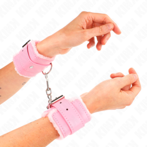Plüsch-Handschellen – Rosa – verstellbar – 17–29 cm × 6 cm