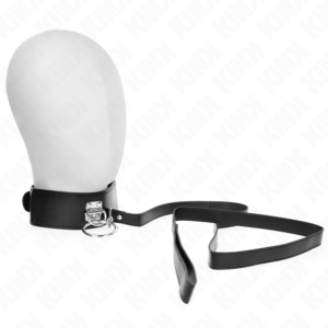 Halsband mit Leine, mit Nieten, aus Leder – 50 × 5 cm