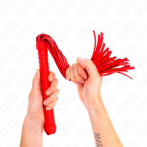 Peitsche mit strukturiertem Griff – Rot – 48,5 cm