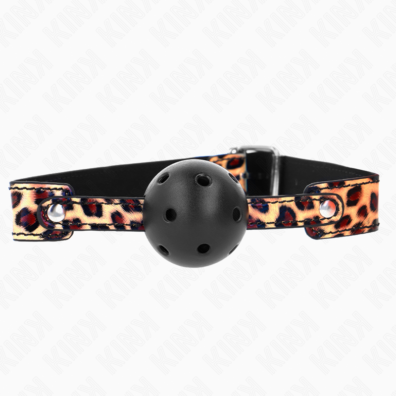 Ballknebel – atmungsaktiv – Leopard – Ball Ø 4,5 cm – Bild 2