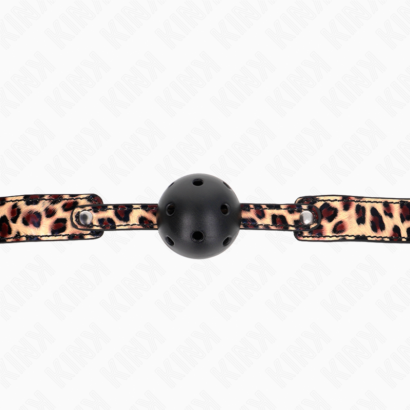 Ballknebel – atmungsaktiv – Leopard – Ball Ø 4,5 cm – Bild 5