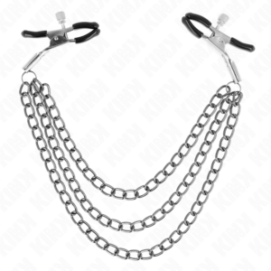 Nippelklemmen mit Kette – Schwarz – 28 cm