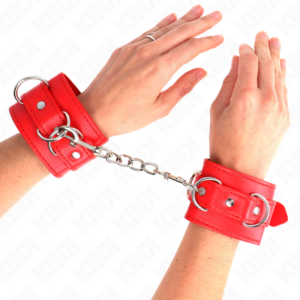 Handgelenkmanschetten mit 3 D-Ringen – Rot – verstellbar – 17,5–25 cm × 6 cm