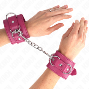 Handgelenkmanschetten mit 3 D-Ringen – Rosa – verstellbar – 17,5–25 cm × 6 cm