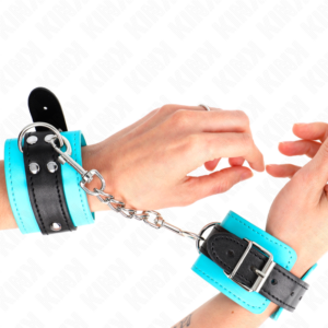 Plüsch-Handschellen – Blau – verstellbar – 20–28 cm × 5,5 cm