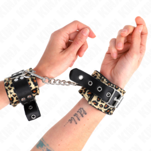 Handgelenkmanschetten – aus Leder – Leopard – verstellbar – 18–29 cm × 5,5 cm