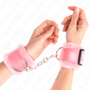 Plüsch-Handschellen – Rosa – verstellbar – 17–31 cm × 7 cm