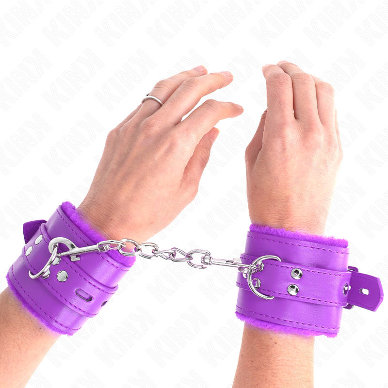 Plüsch-Handschellen – Lila – verstellbar – 17–29 cm × 6 cm