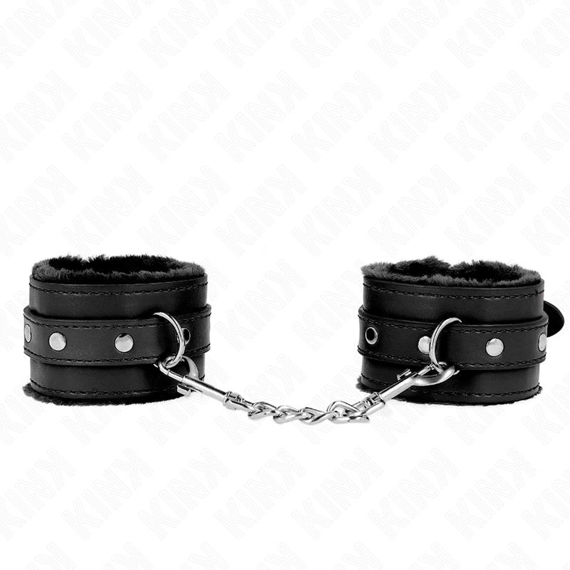 Plüsch-Handschellen – Schwarz – verstellbar – 17–29 cm × 6 cm – Bild 2