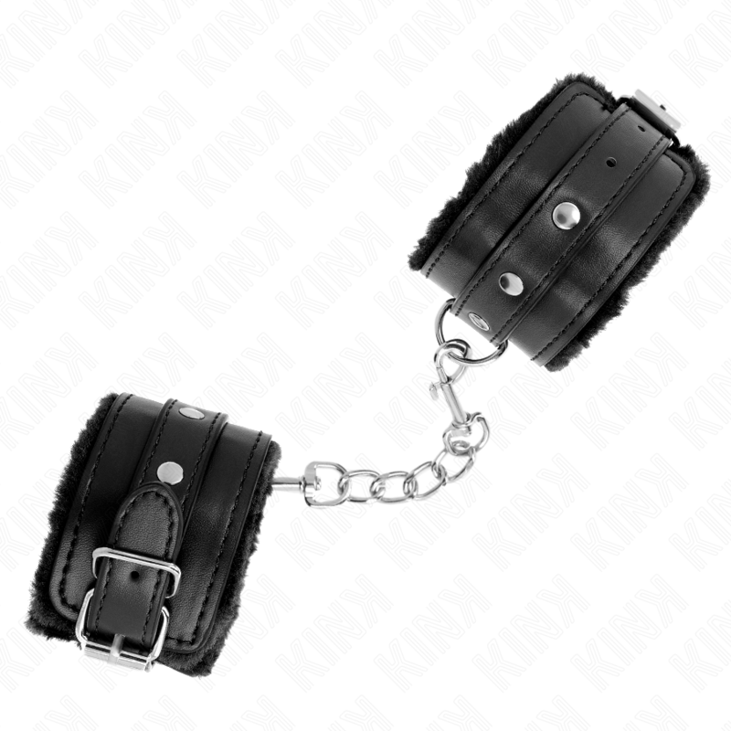 Plüsch-Handschellen – Schwarz – verstellbar – 17–29 cm × 6 cm – Bild 3