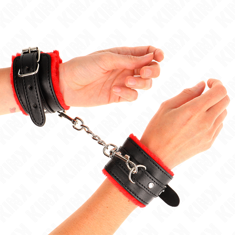 Plüsch-Handschellen – Schwarz – verstellbar – 17–29 cm × 6 cm