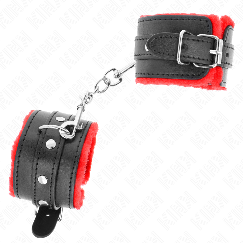 Plüsch-Handschellen – Schwarz – verstellbar – 17–29 cm × 6 cm – Bild 3