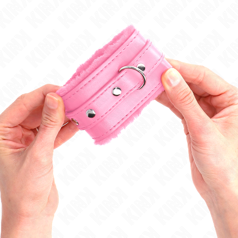 Plüsch-Handschellen – Rosa – verstellbar – 17–29 cm × 6 cm – Bild 3