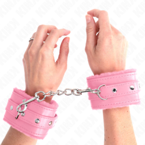 Plüsch-Handschellen – Rosa – verstellbar – 17–29 cm × 6 cm