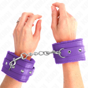 Plüsch-Handschellen – Lila – verstellbar – 17–29 cm × 6 cm