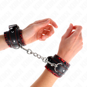 Plüsch-Handschellen – Schwarz – verstellbar – 17–29 cm × 6 cm