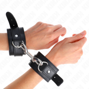 Handgelenkmanschetten mit Nieten – Schwarz – verstellbar – 17–28 cm × 5 cm