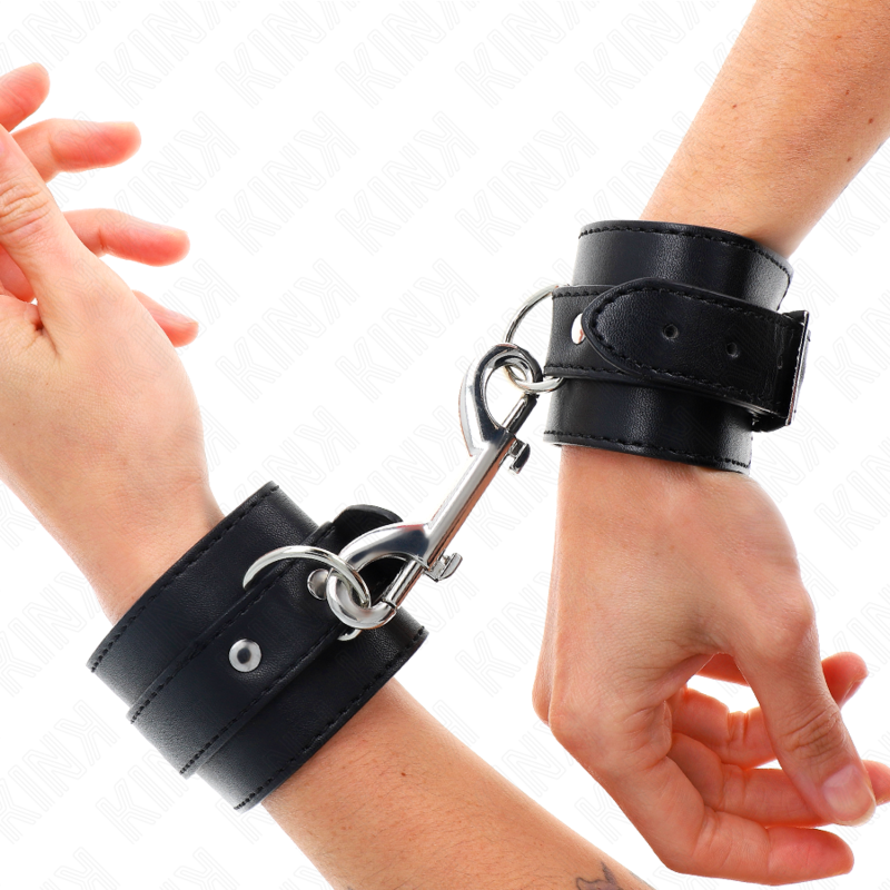 Handgelenkmanschetten mit Nieten – Schwarz – verstellbar – 17–28 cm × 5 cm