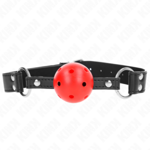Ballknebel – atmungsaktiv, mit Doppelnieten – Ball Ø 4 cm – verstellbar