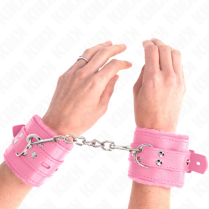 Plüsch-Handschellen – Rosa – verstellbar – 17–29 cm × 6 cm
