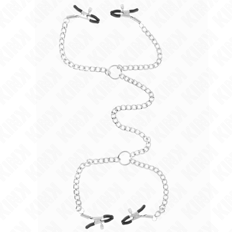 Nippelklemmen – 4-teilig, mit Kette – 32 cm
