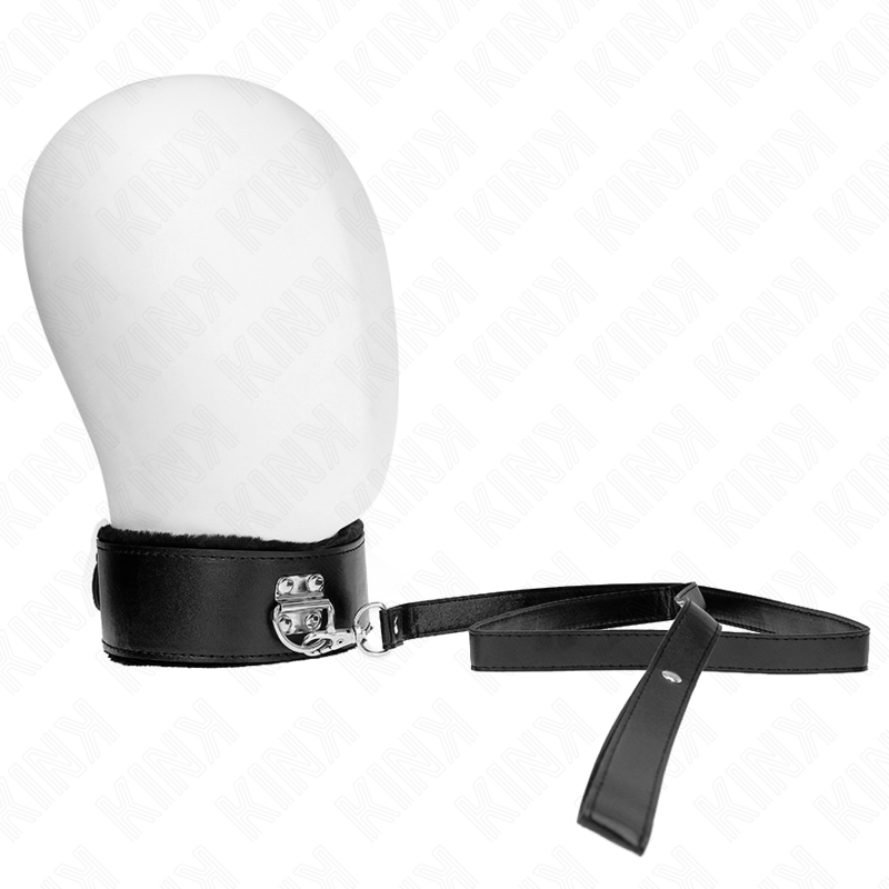 Halsband mit Leine, mit Nieten – Modell 4 – Schwarz – verstellbar – 40–48 cm × 6 cm