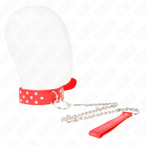 Halsband mit Nieten – Rot – verstellbar – 36–50 cm × 3,8 cm