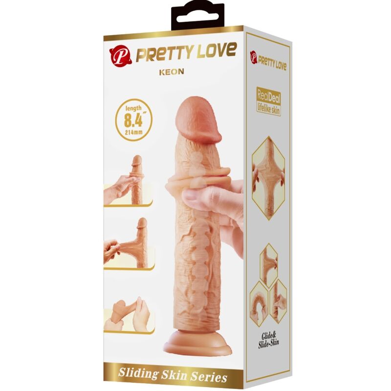Keon – Realistischer Dildo mit Saugfunktion – Natur – 21 cm – Bild 7