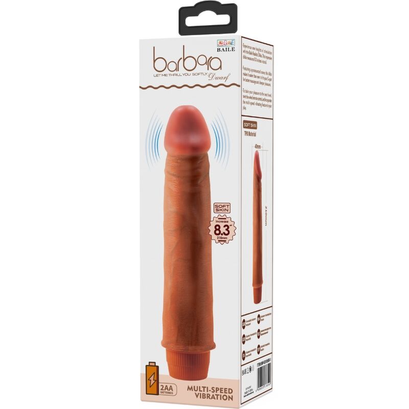 Dwarf – Realistischer Vibrator – Braun – 21 cm – Bild 6