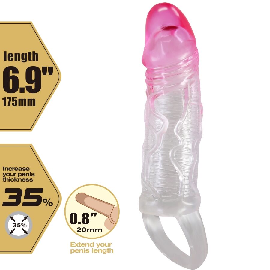 Odes Penisvergrösserungshülse – Penisverlängerung – Rosa – 2 cm – Bild 5