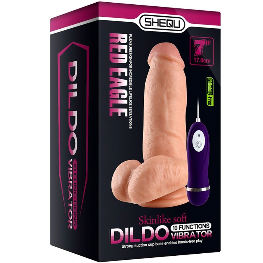 Eagle – Vibrierender Dildo mit Fernbedienung – Rot – 17 cm – Bild 7