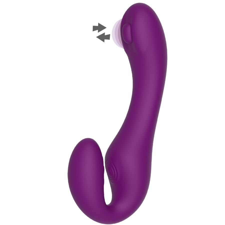 2-in-1 – Strapless Paarvibrator mit Fernbedienung – Lila – Bild 7