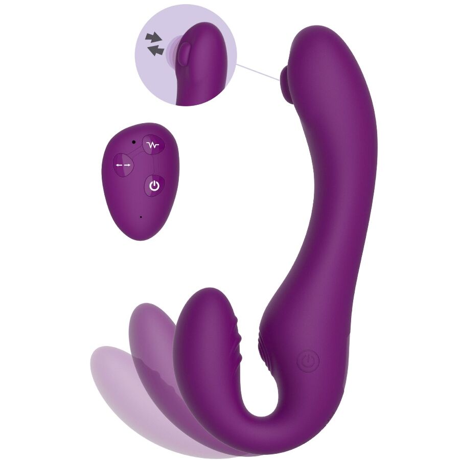 2-in-1 – Strapless Paarvibrator mit Fernbedienung – Lila – Bild 8