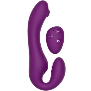 2-in-1 – Strapless Paarvibrator mit Fernbedienung – Lila