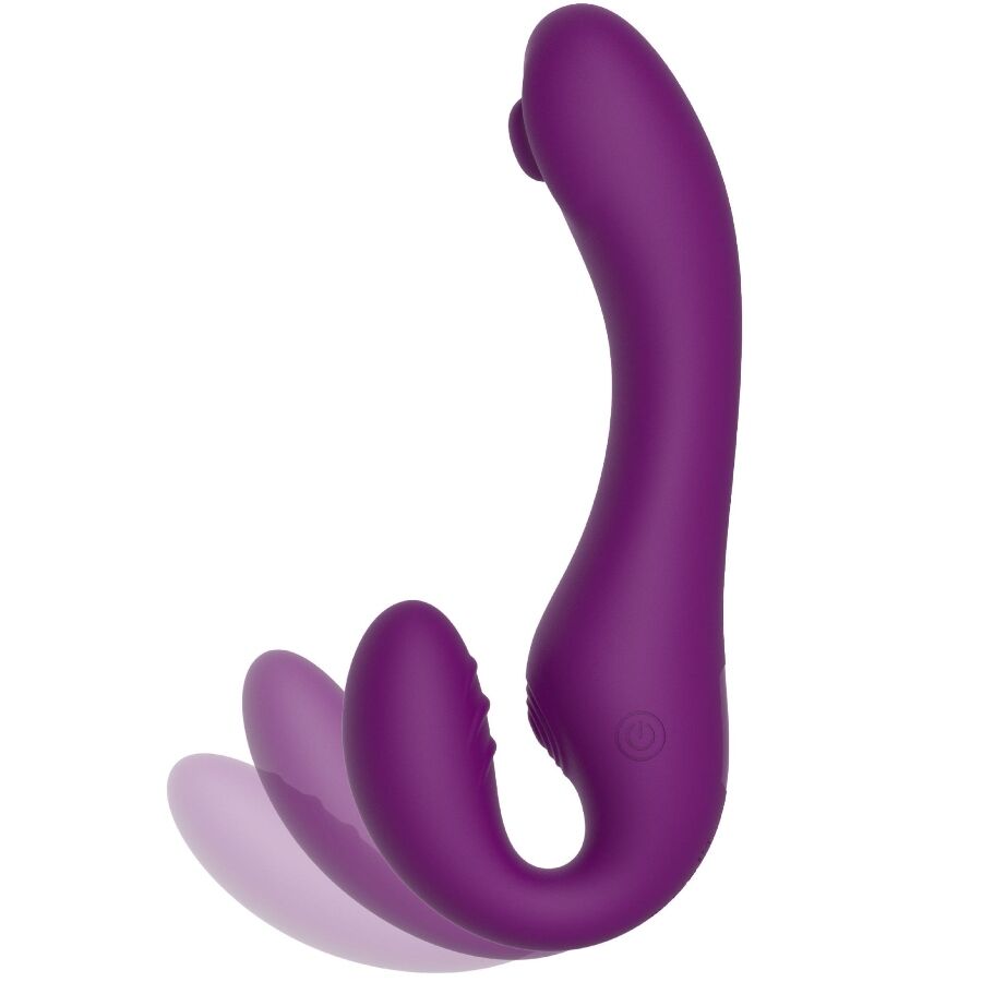 2-in-1 – Strapless Paarvibrator mit Fernbedienung – Lila – Bild 4
