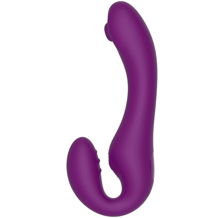 2-in-1 – Strapless Paarvibrator mit Fernbedienung – Lila – Bild 5