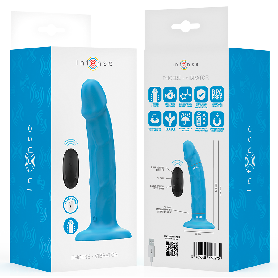 Phoebe – G-Punkt-Vibrator mit Fernbedienung – Blau – 19 cm – 17 cm – Box – Bild 8