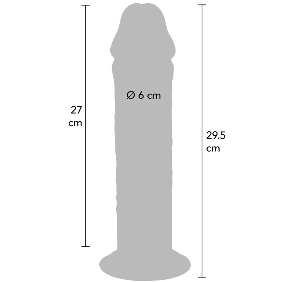 Deluxe – TPE-Realistischer Dildo mit doppelter Dichte extra dick – Natur – 29,5 cm – Bild 4