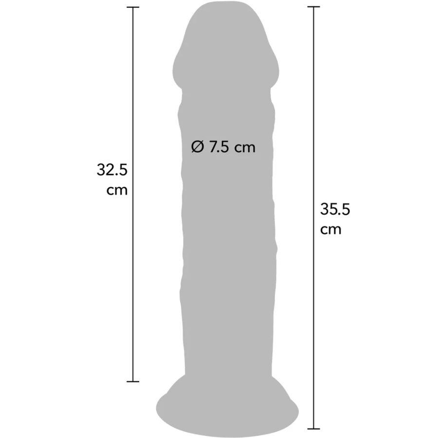 Deluxe – TPE-Realistischer Dildo mit doppelter Dichte extra dick – Natur – 35,5 cm – Bild 4