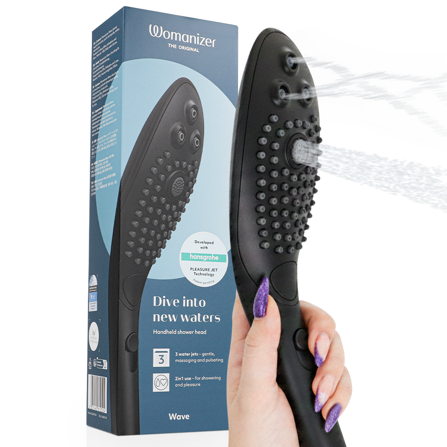 Wave – Klitorisstimulierender Duschkopf – Schwarz