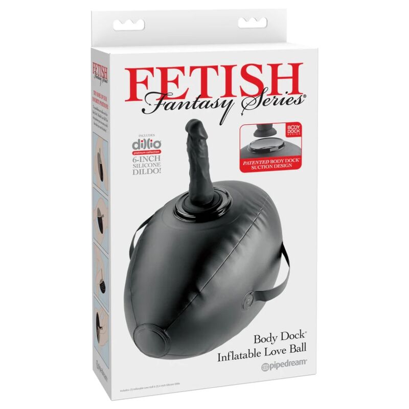 Aufblasbarer Liebesball mit Dildo – Schwarz, 41,9 cm – Bild 6