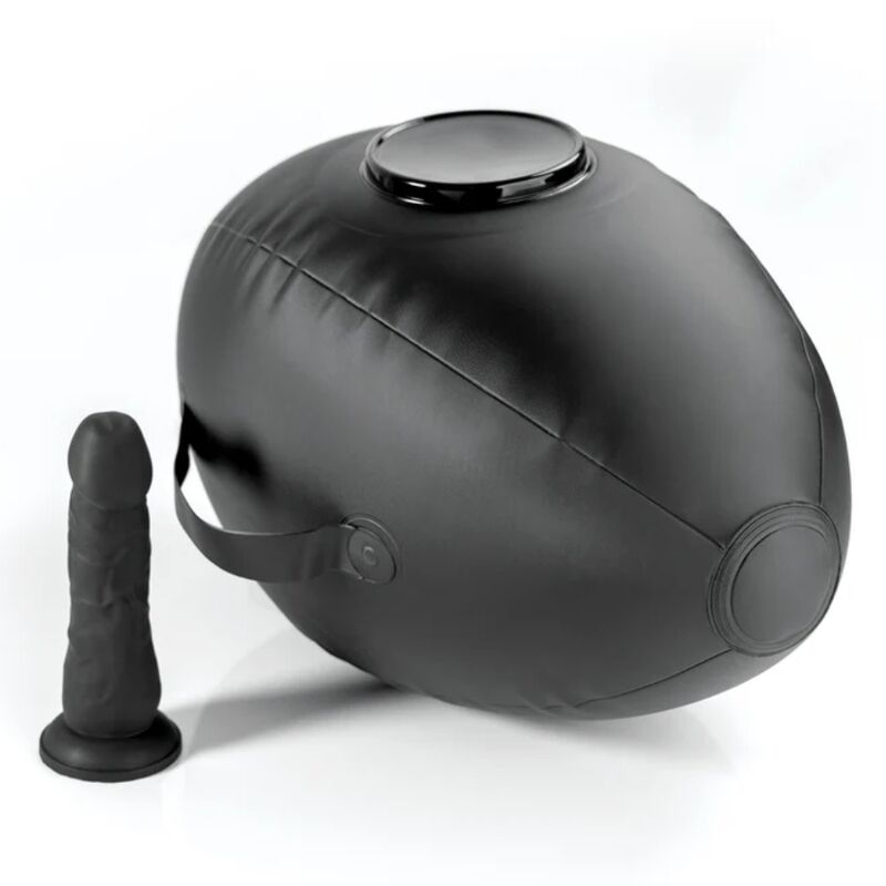 Aufblasbarer Liebesball mit Dildo – Schwarz, 41,9 cm – Bild 2