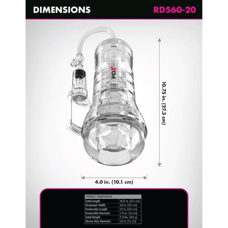 Automatischer Masturbator mit Saugfunktion – Transparent – Größe XXL – 27,3 cm – Bild 5