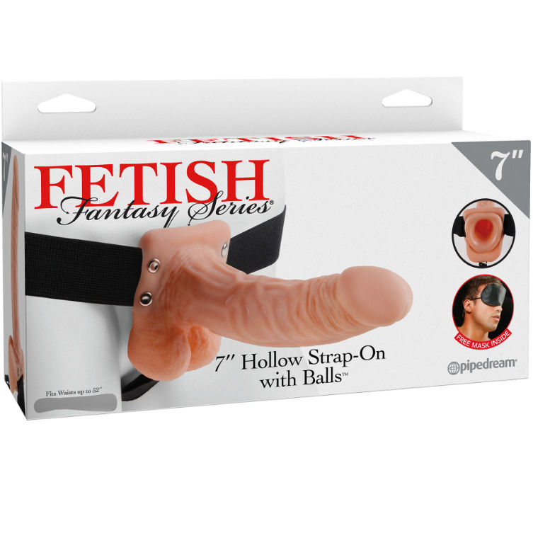 Hohler Strap-on-Dildo mit Hoden – Natur – 17,8 cm – Bild 2