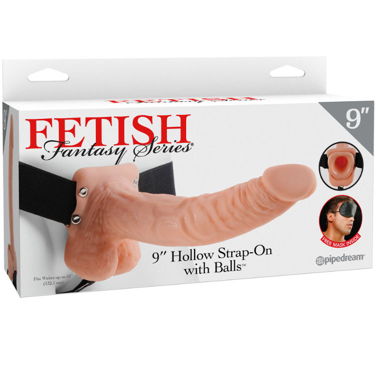 Hohler Strap-on-Dildo mit Hoden – Natur – 22,9 cm – Bild 4