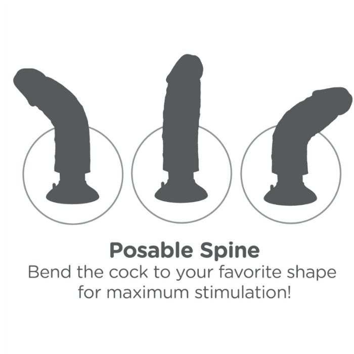 Vibrierender realistischer Dildo mit Hoden – Natur – 17,78 cm – Bild 5