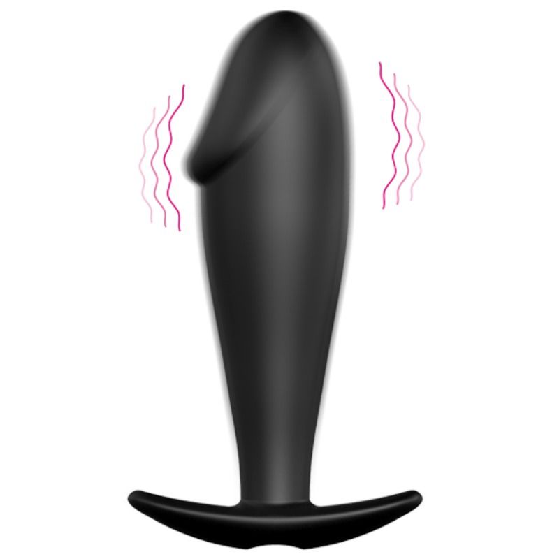 Penisförmiger Silikon-Analplug – 12 Vibrationsmodi – Schwarz – Bild 9