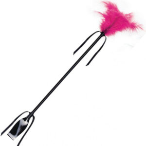 Peitsche mit Federkitzler – Schwarz/Fuchsia