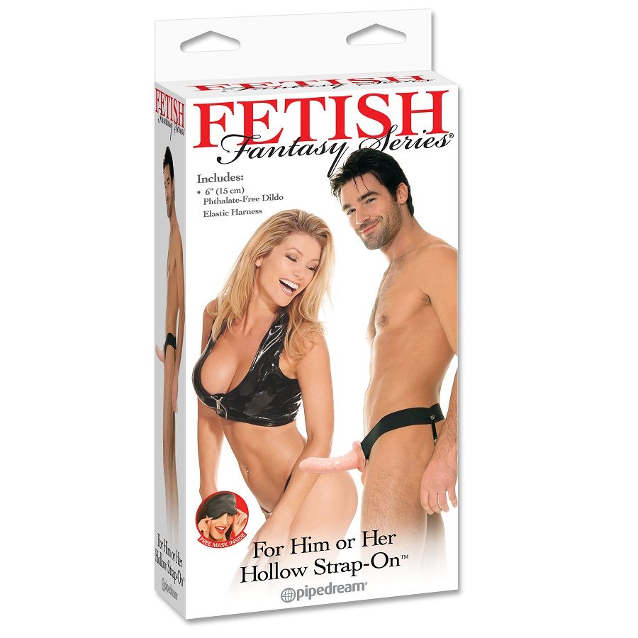 Verstellbarer Harness mit hohlem Strap-on-Dildo – Natur – 15 cm – Bild 4