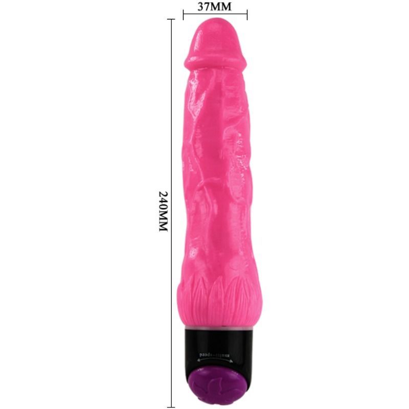 Bunter Sex Realistischer Vibrator – Lila – 24 cm – Bild 4